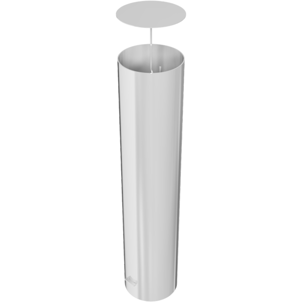 Barrier bollard | Steel tube  323 x 5 mm | stationary | for setting in concrete | hot-dip galvanized | total length: 1500 mm | steel cap with concrete anchor